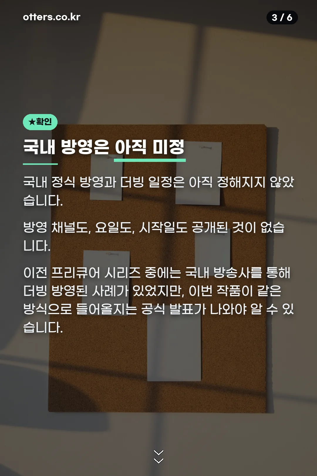 국내 방영 확인