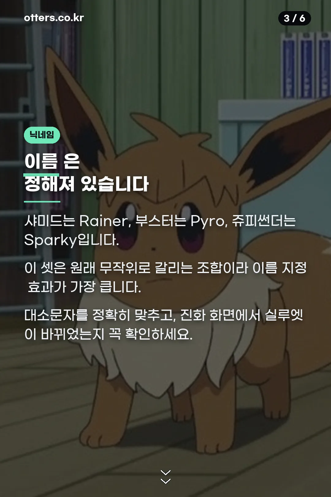 닉네임 확정 이름