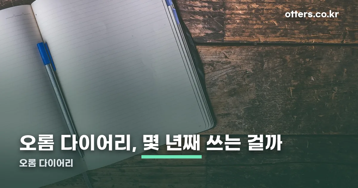 오롬 다이어리 정리 썸네일